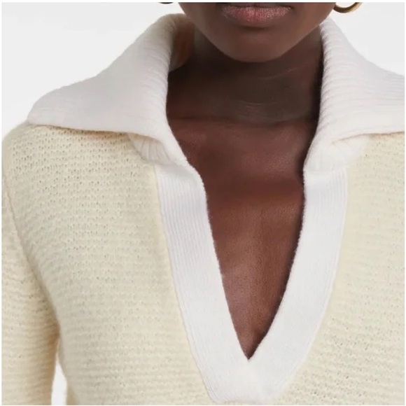 VERONICA BEARD BROGAN COLLARED WOOL CASHMERE SWEATER SIZE MED - Picture 2 of 15